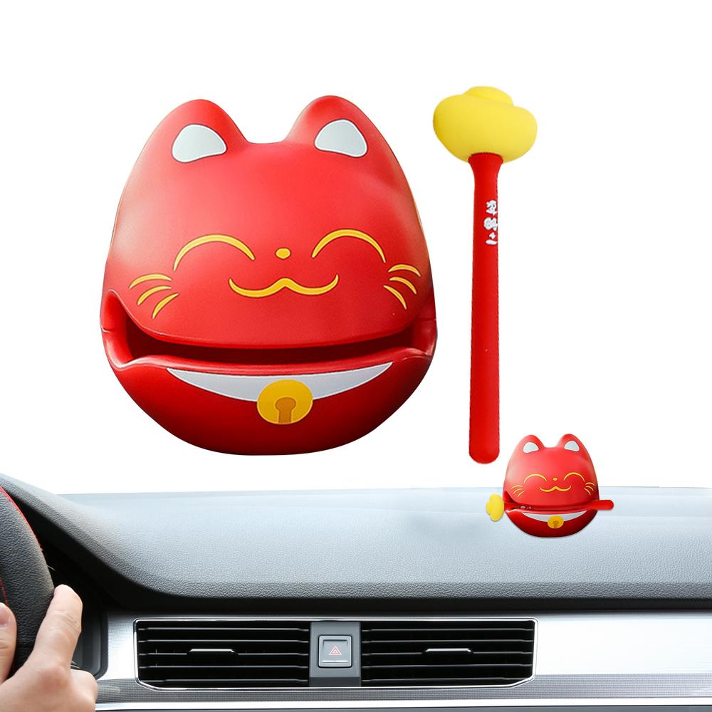 

Автомобильные украшения из искусственной деревянной рыбы, аксессуары для рыбного барабана из АБС-пластика, буддийские инструменты, украшения для автомобиля, симпатичные буддийские украшения для лица кошки