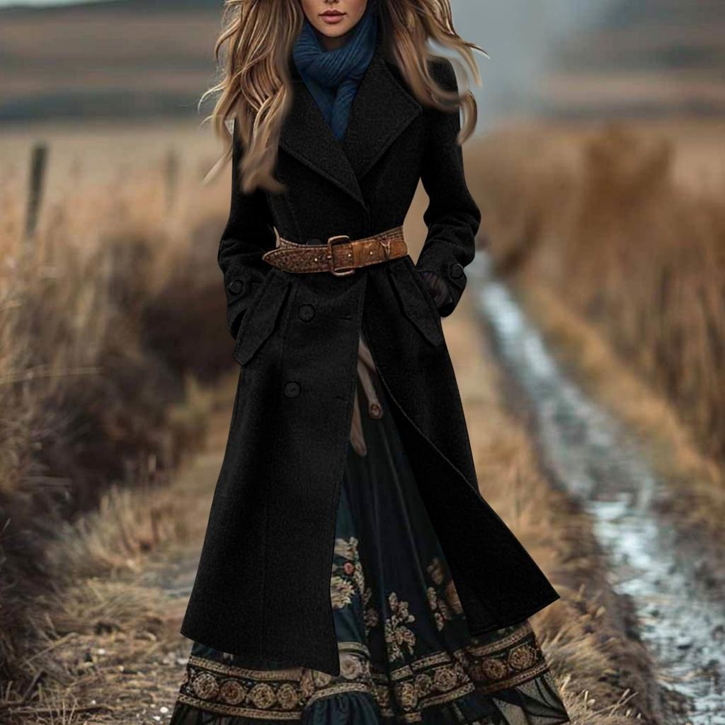 Women's Fashion Jacket Casual Solid-color Long-sleeved Cardigan Long Coat