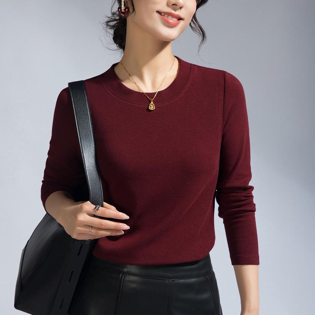 Women's Merino Wool Summer Base Layer: Black Long Sleeve Round Neck Slim Fit T-shirt (2025 Collection)