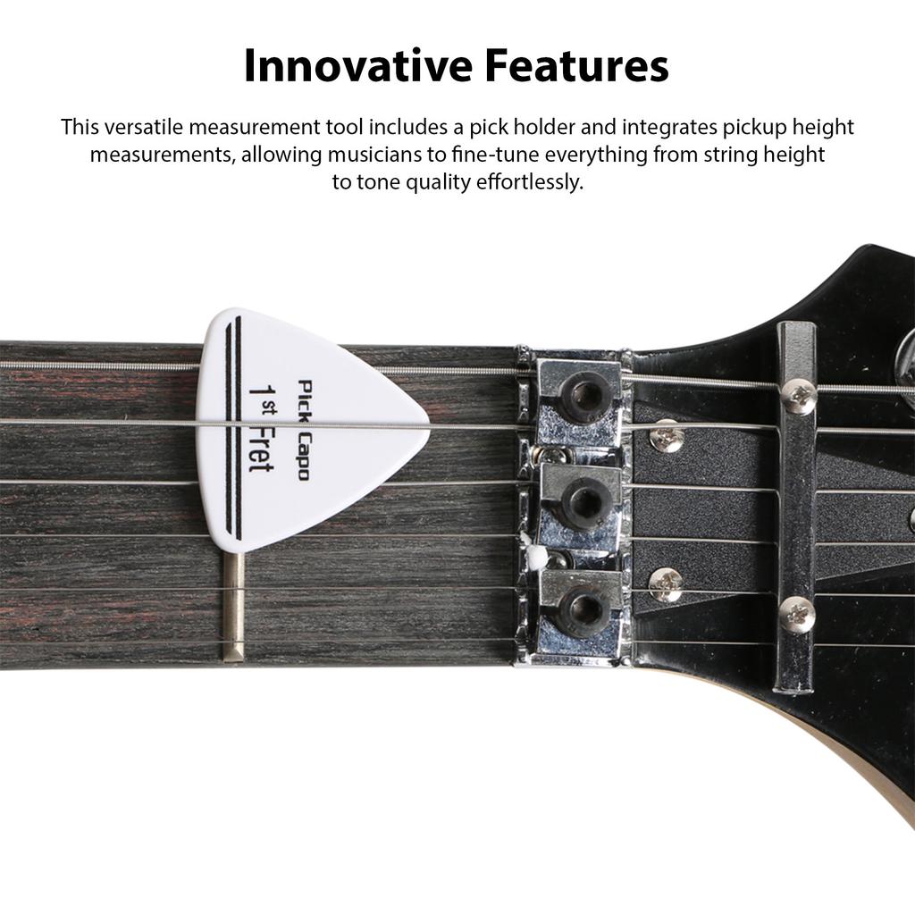 Guitar Measurement Tool String Action Ruler and Neck Relief Gauge Pick for Acoustic Electric Bass Guitar Setup
