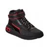 Ferragamo Cosma Leather   Mesh High Top Sneaker Black