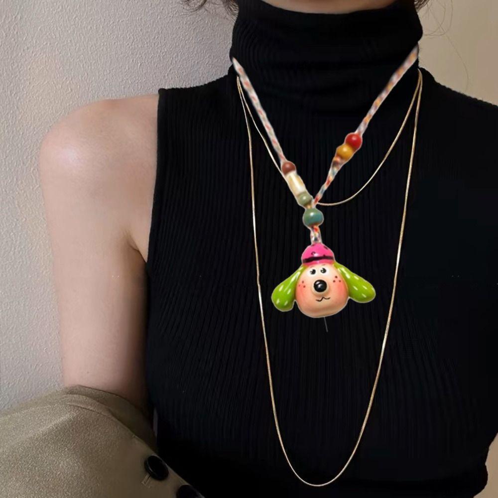 Schlüsselbeinkette Hundeanhänger Halskette Niedlicher Damenchoker Mode Cartoon Halskette Geschenke