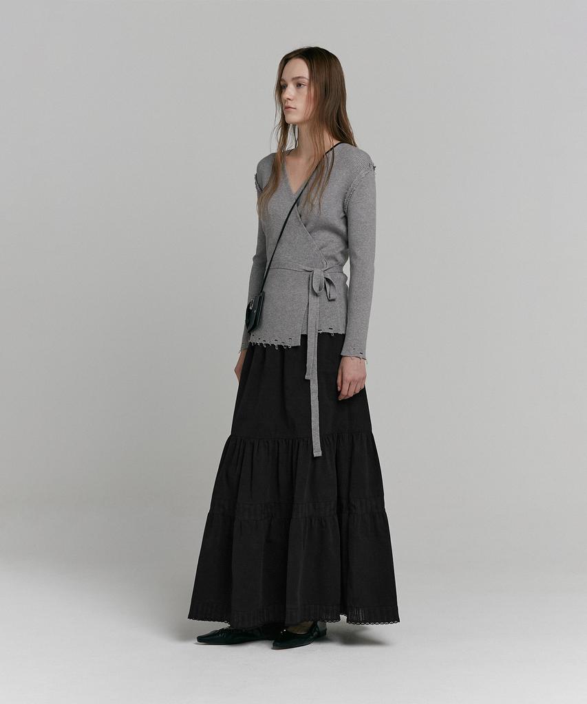 Loutaideu Damaged Wrap Knit [Grey]