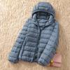 Women's Lightweight Down Jacket Short Warm Fashionable Hooded Lightweight Fitted Outerwear