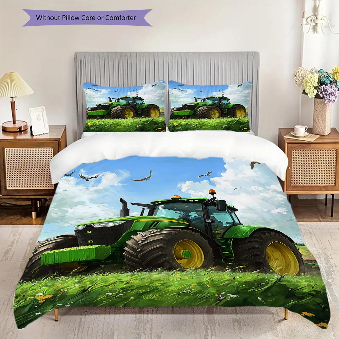 

Truck Pattern Bedding Quilt Set Quilt Cover Pillowcase Home Decoration Birthday Gift (1 * duvet cover + 2 * pillowcase, without core) 135x200cm