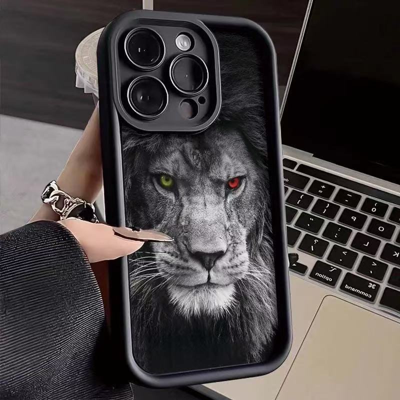 Lion Is Suitable for Iphone16pro Mobile Phone Case, Apple 15 Trendy Man 14 European and American 13promax New 12x11XR.