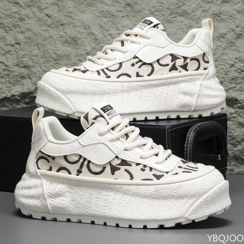 Trendy Thick Soled Men's Shoes 2025 Spring New Height Increasing Breathable Sports and Leisure Men's Vulcanized Shoes Sneakers