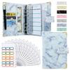 Marble Pattern A6 PU Leather 6-Hole Binder Journal Notebook for Cash Budget