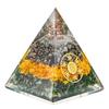 Geldmagnet Pyrit Pyramide Vastu für Zuhause - Zertifizierter Pyrit Citrin | Grüner Aventurin Stein Original Pyramide mit Zibu Symbol