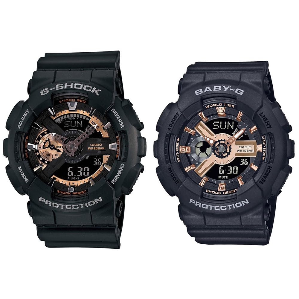 

Casio Парные Цифровые Розовые 20 АТМ Водонепроницаемые Зарубежные G-Shock Baby-G Часы, & Аналоговые, Золото/Черный, АТМ/10 Водонепроницаемость, Модель, GA-110RG-1ABA-110XRG-1A [Б/У]