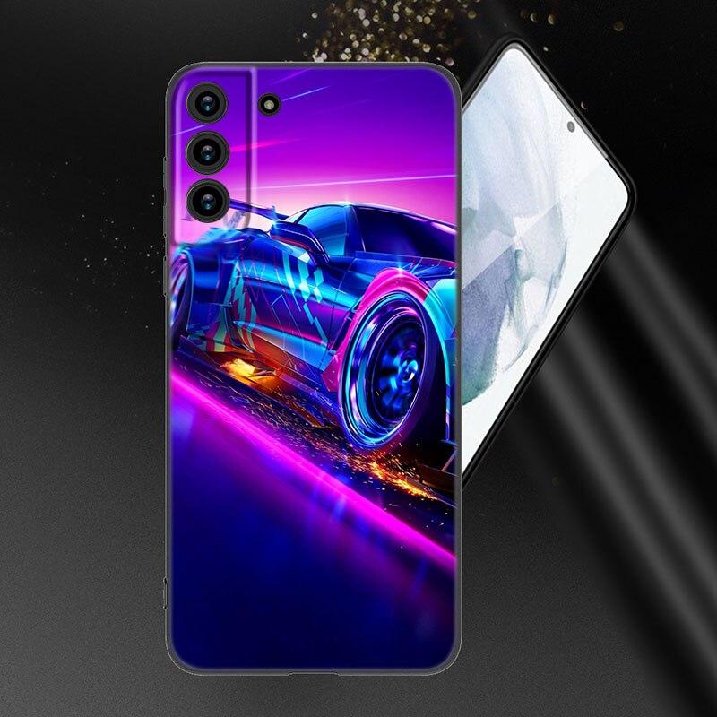 Sports Car JDM Drift Phone Case For Samsung Galaxy S20 S21 FE S22 Ultra S10 Lite S10E S9 S8 Plus S7 Edge Soft TPU Black Cover