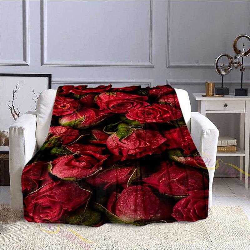 Valentýn Láska Růžová Deka Měkký flanel Fleece Teplý Lehký přehoz Deky Dospělí do postele Pohovka Deka Přehoz přes postel