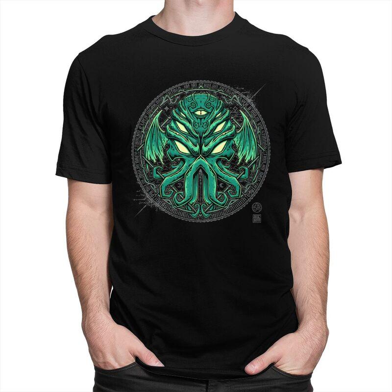 Custom Fashion Lovecraft Monster Cthulhu T Shirts Men Tshirts Casual Tee Tops 100 Cotton Oversized Tshirt Merch