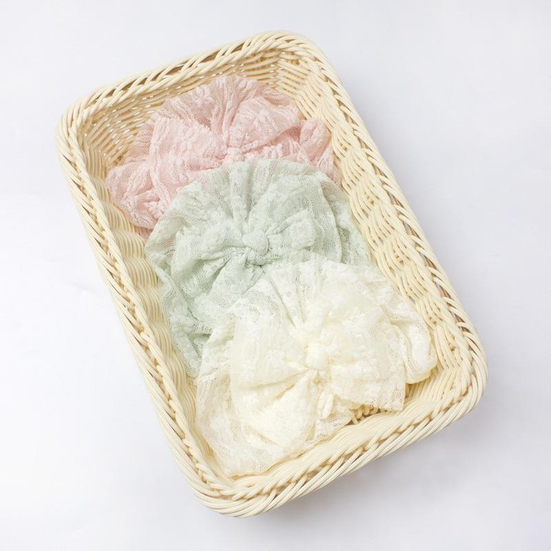 New Bow Baby Hat, Breathable Lace Cool Children's Pullover Hat, Thin Baby Fetal Hat