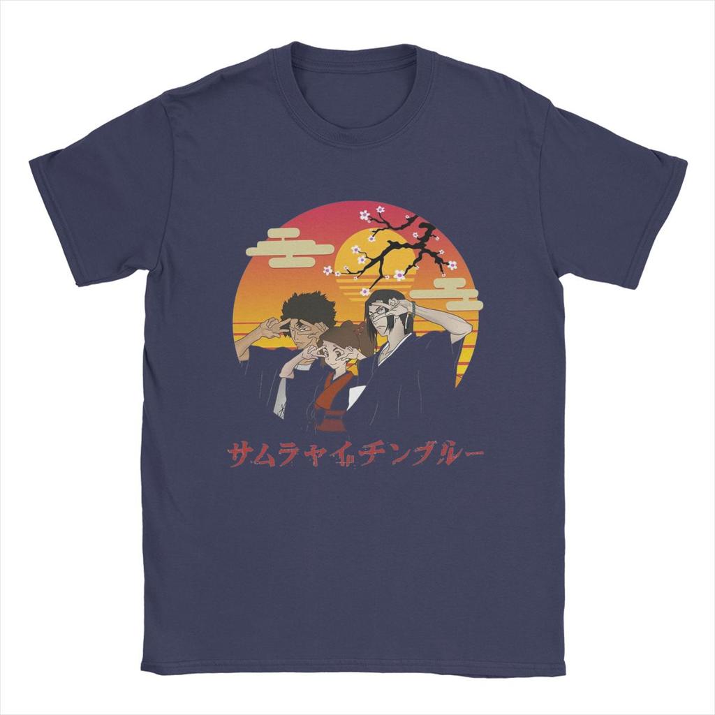 Men's Fuu Mugen Jin Samurai Champloo Sunset T Shirts Pure Cotton Clothes Short Sleeve O Neck Tee Shirt Gift Idea T-Shirts