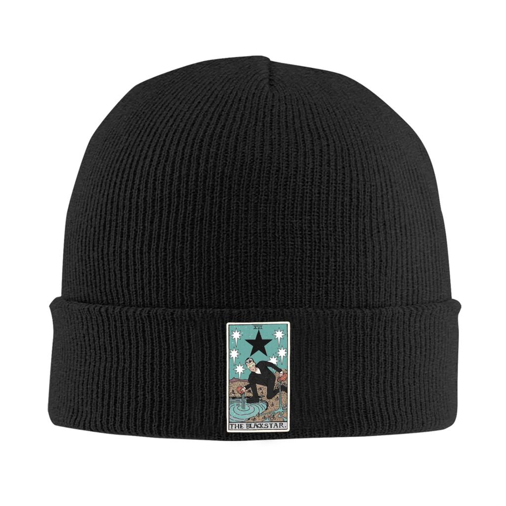 Blackstar Rock Tarot Hats Autumn Winter Beanies Fashion Davids Bowies Cap Female Male Acrylic Skullcap