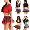 Elegant Women Sexy Costume Lingerie Student Uniform Set In Vibrant Colors And Patterns