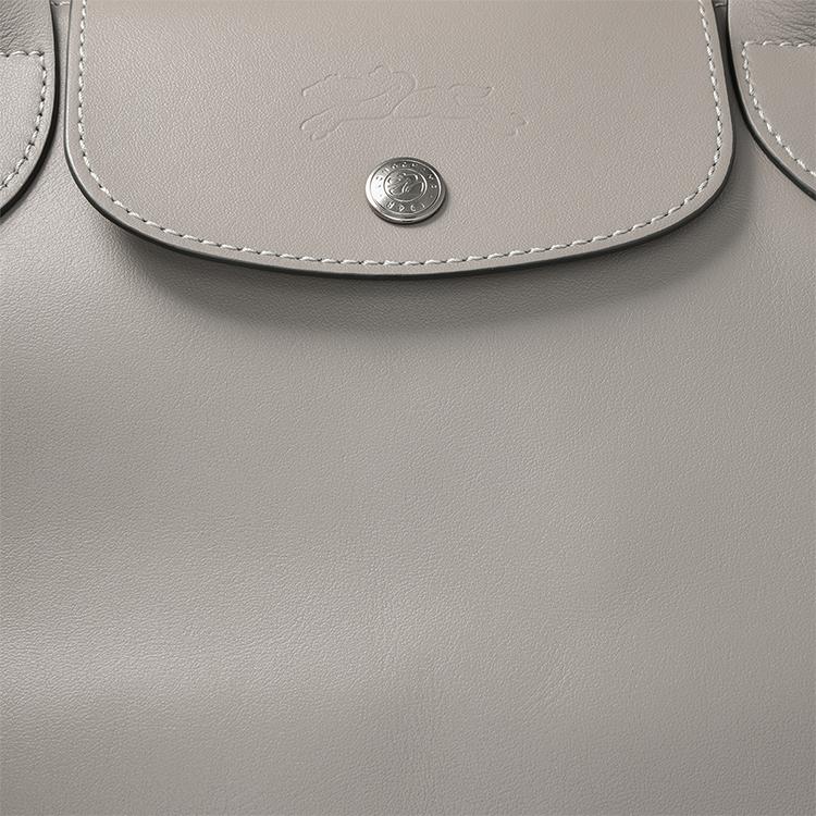 Longchamp Le Pliage Xtra 25 Snap Zipper Closure Leather Shoulder Crossbody Handbag Small Women Handbags Dove-Gray 1512987P55