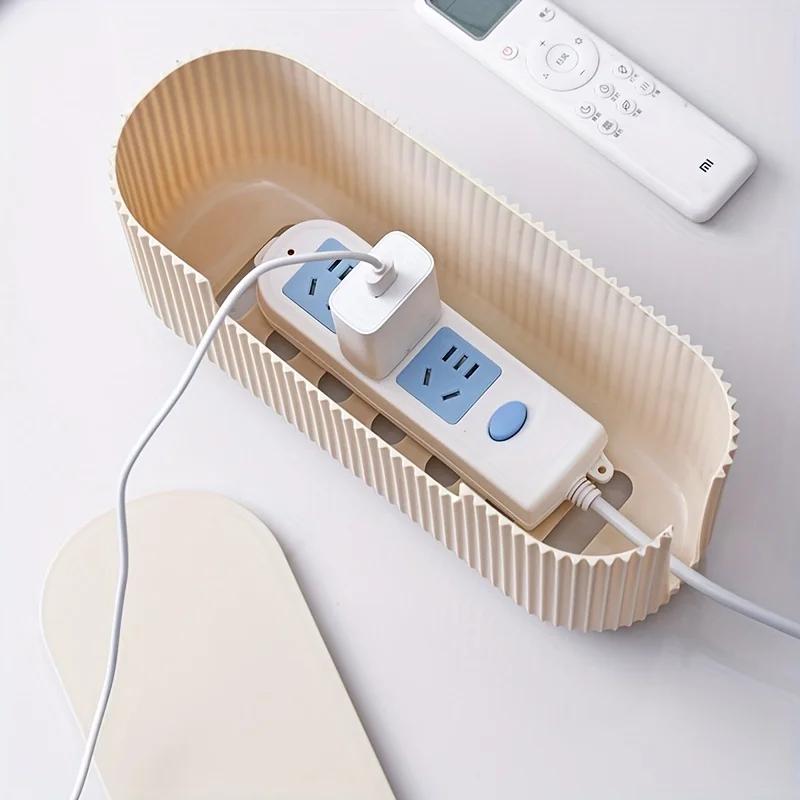 Kabelaufbewahrungsbox Desktop-Steckdosenleisten-Aufbewahrungsbox Staubdichte Steckdosen-Aufbewahrungsbox Home Wire Case Kabelmanagement Kabel-Organizer