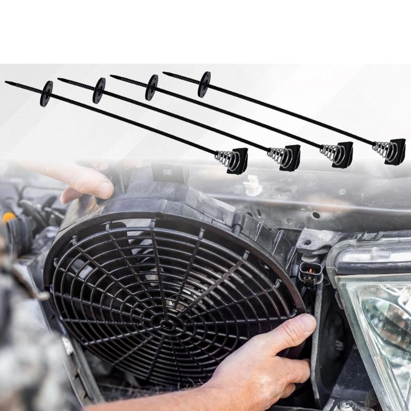 2/3/4 Set Transmission Coolers Mounting Tie Strap Plastic Automotive Radiator Fan Mount Zip Ties Clips Easy Installation