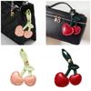 Cherry Bag Pendant Keyring for Ladies PU Leather Fruit Shape Key Ring Jewelry Stylish Decoration for Phones and Wallets