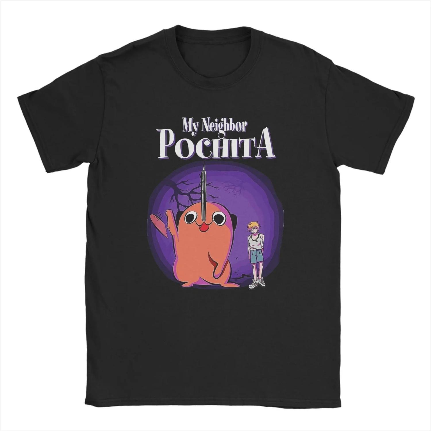 

Harajuku T-Shirt Summer Chainsaw Main Anime Pochita Leisure T-Shirts Cotton Tshirt for Adult Classic Pattern Short Sleeve Tops XXXXXL чорний