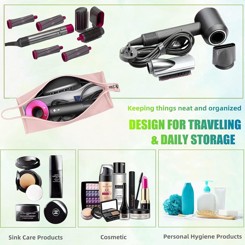 Tragbare Aufbewahrungstasche für Haartrockner, Reise-Aufbewahrungstasche für Haartrockner, PU-Leder Aufbewahrungstasche Tragbarer Reisekoffer Aufbewahrung für Dyson