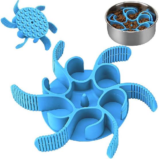 Dog Slow Feeder Bowls Silicone Spiral Pet Food Feeder Insert To Slow Down Eating for Large Medium Small Breed Dogs Perfect with Stainless Steel Glass