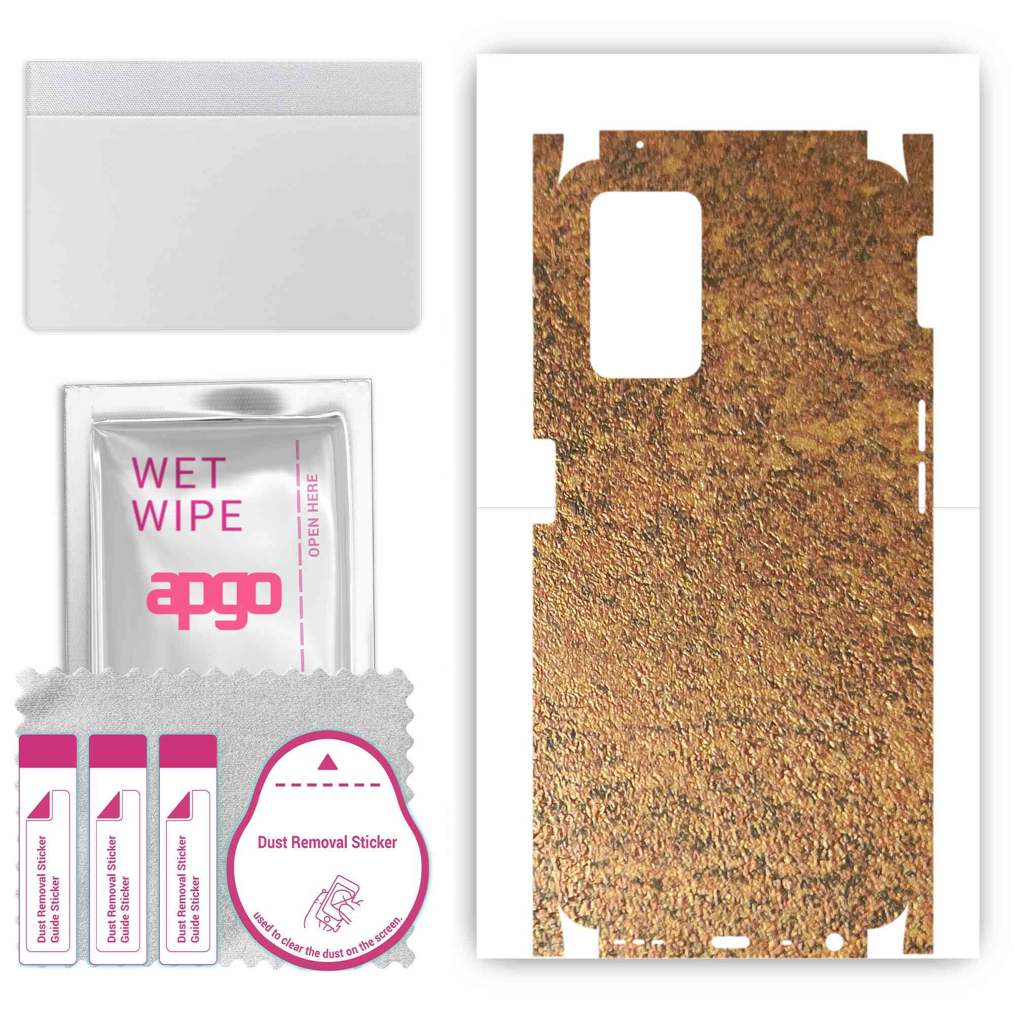 

apgo Protective Skin Sticker for the back+sides compatible with Realme 9i, Full Wrap Film, Foil, Vinyl - Pattern Rusty Copper