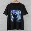 Sternennacht Schwarze Katze T-Shirt Von Van Gogh Inspiriertes Künstlerisches Grafik-T-Shirt Geschenk