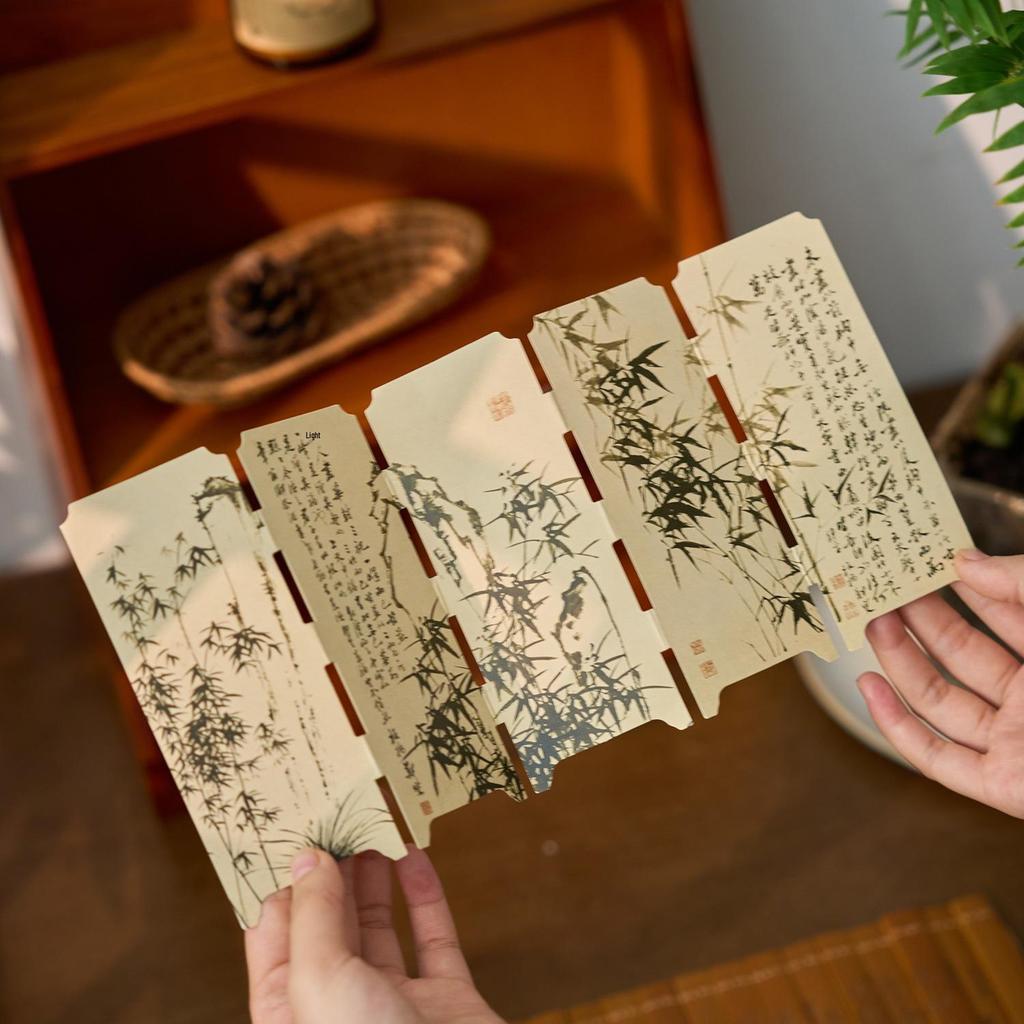 Early National Style Ink Rhyme Misty Haze Bookmarks - Creative Ancient Style for Students, 4 Designs