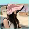 Cappello a tesa larga con protezione solare in poliestere traspirante per donna, cappello da sole estivo per la spiaggia