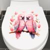 Cute Sweetheart Bird Self Adhesive Removable Toilet Lid Sticker Bathroom Home Decor