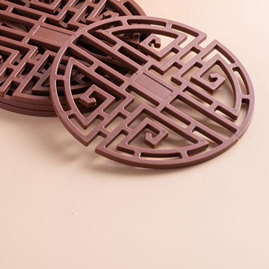 3ks/sada Podložka na nápoje Vyhloubená tepelná izolace Silikonová podložka na stůl v klasickém čínském stylu pro