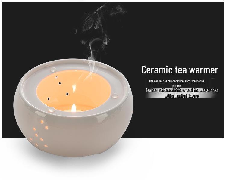 Heat-Resistant Glass Tea Kettle with Candle Warmer Base - Flower Tea Brewer & Filter Pot