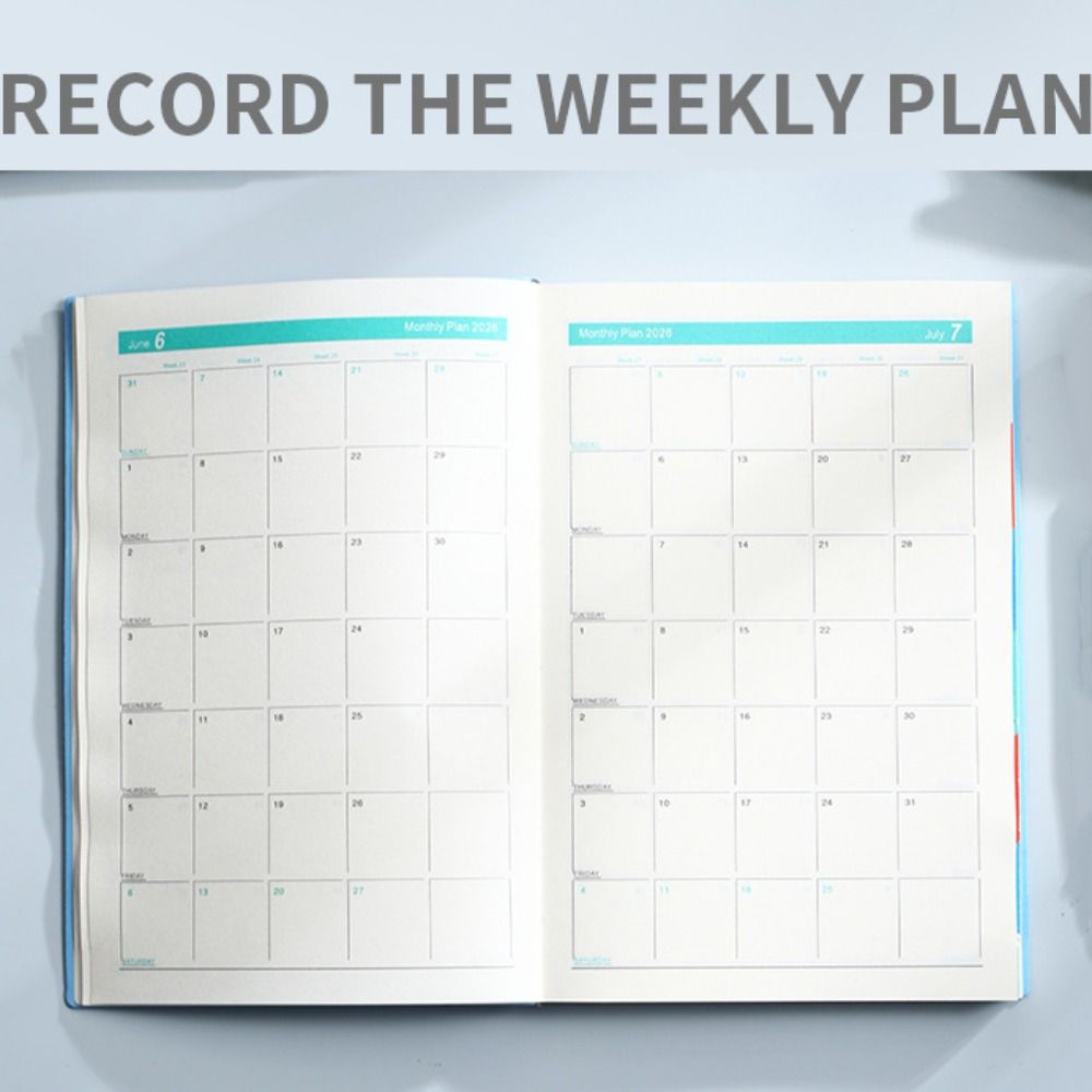 PU Leather Cover Agenda Notebook A5 Weekly Monthly Schedule Book  Conference