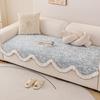 Minimalist Artistic Sofa Pad Ruffled Edges All-Season Thicken Anti-Slip Sofa Throw Cover Soft Plush Decorative Couch Cover