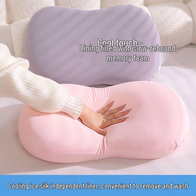 Ice Silk Memory Foam Cat Belly Pillow for Summer – Cervical Support Cushion for Sleep and Office