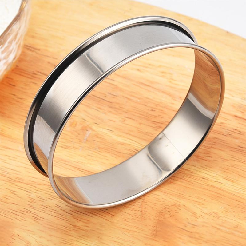 Double Rolled Stainless Steel English Muffin Rings Food Safe Metal Cooking Rings for Fried Eggs Dessert Tarts Baking Bakeware