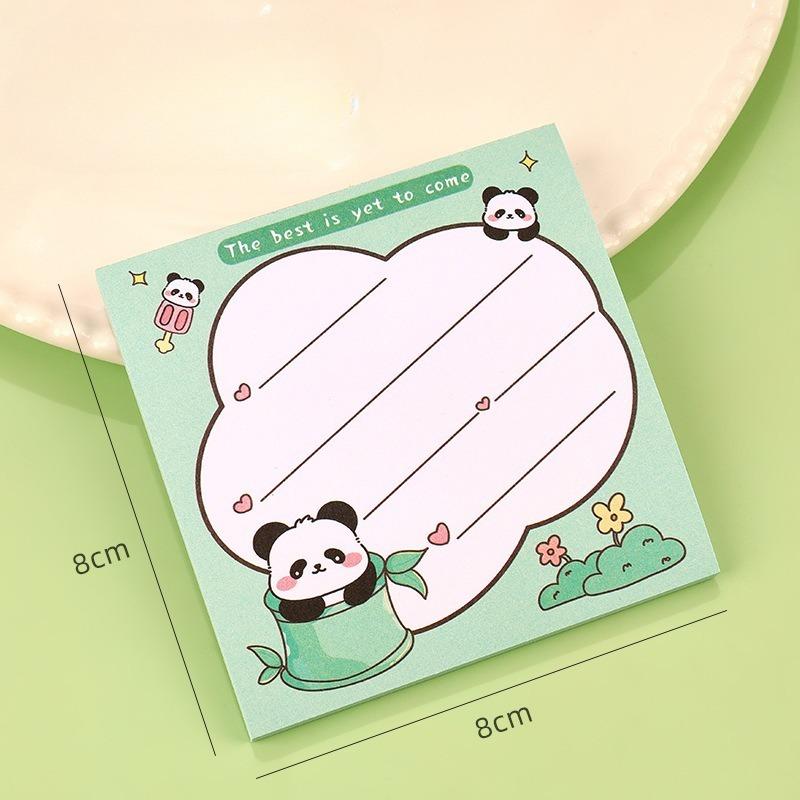 8Pcs Sticky Notes, 50 Sheets Per Pad Creative Panda Sticky Note Lovely Cartoon Students Small Note High Appearance Level Can Paste N Times Sticky Note