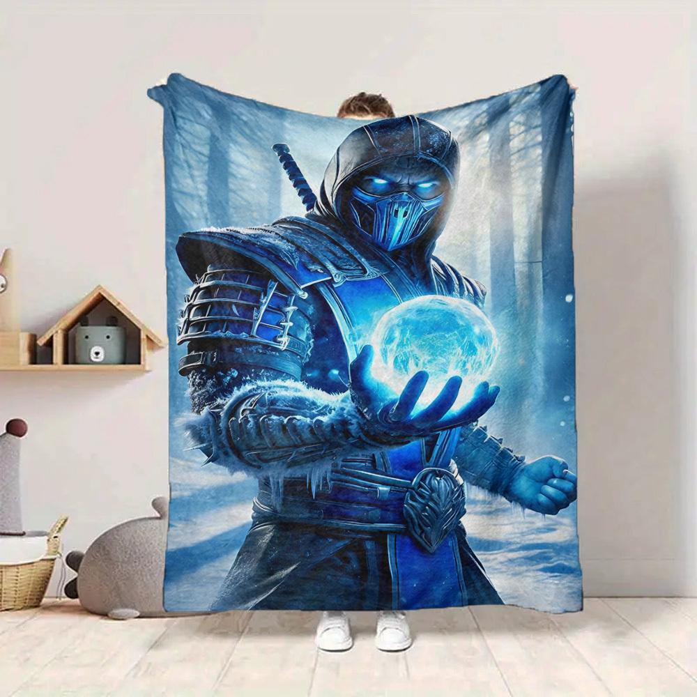 1pc Mortal Kombat Blanket Lightweight Flannel Throw For Sofa, Bed, Travel, Camping, Livingroom, Office, Couch, Chair, And Bed