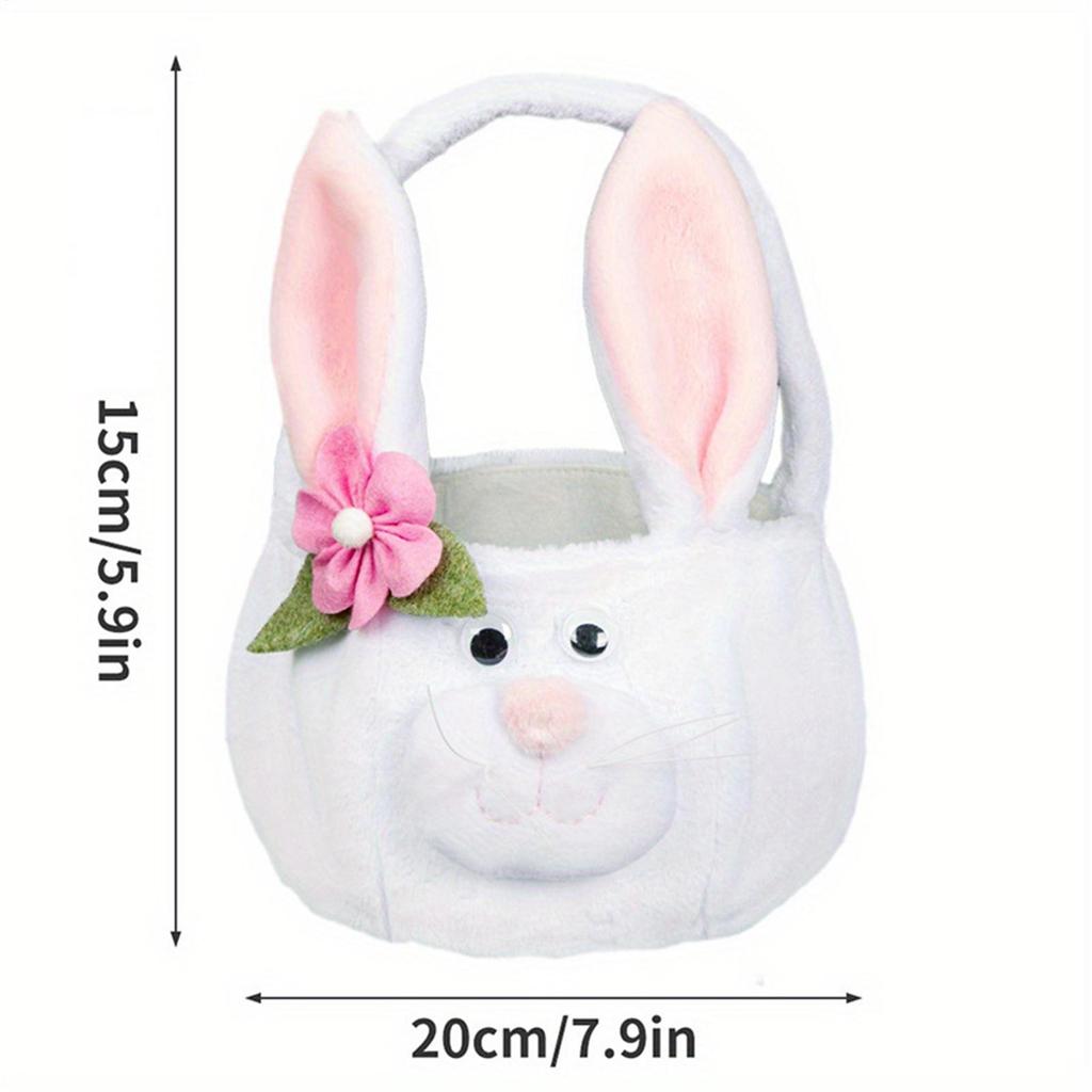 Small Easter Baskets Bunny Ears Egg Hunt Treat Bag With Handle Easter Bunny Basket Bags For Decorations Party Chocolates Holiday