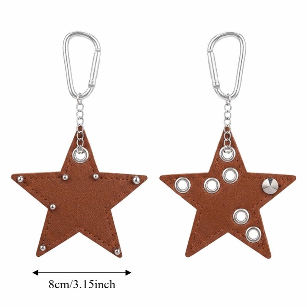 Handmade Drilling and Puncture Pentagram Bag Pendant Backpack Hangings Decor Gifts