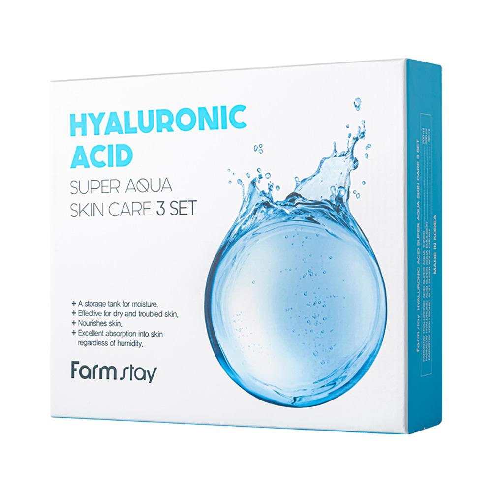 [Gift Set] FARMSTAY HYALURONIC ACID SUPER AQUA SKIN CARE 3SET