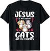Jesus Is My Savior Cats Are My Therapy Christian T-Shirt