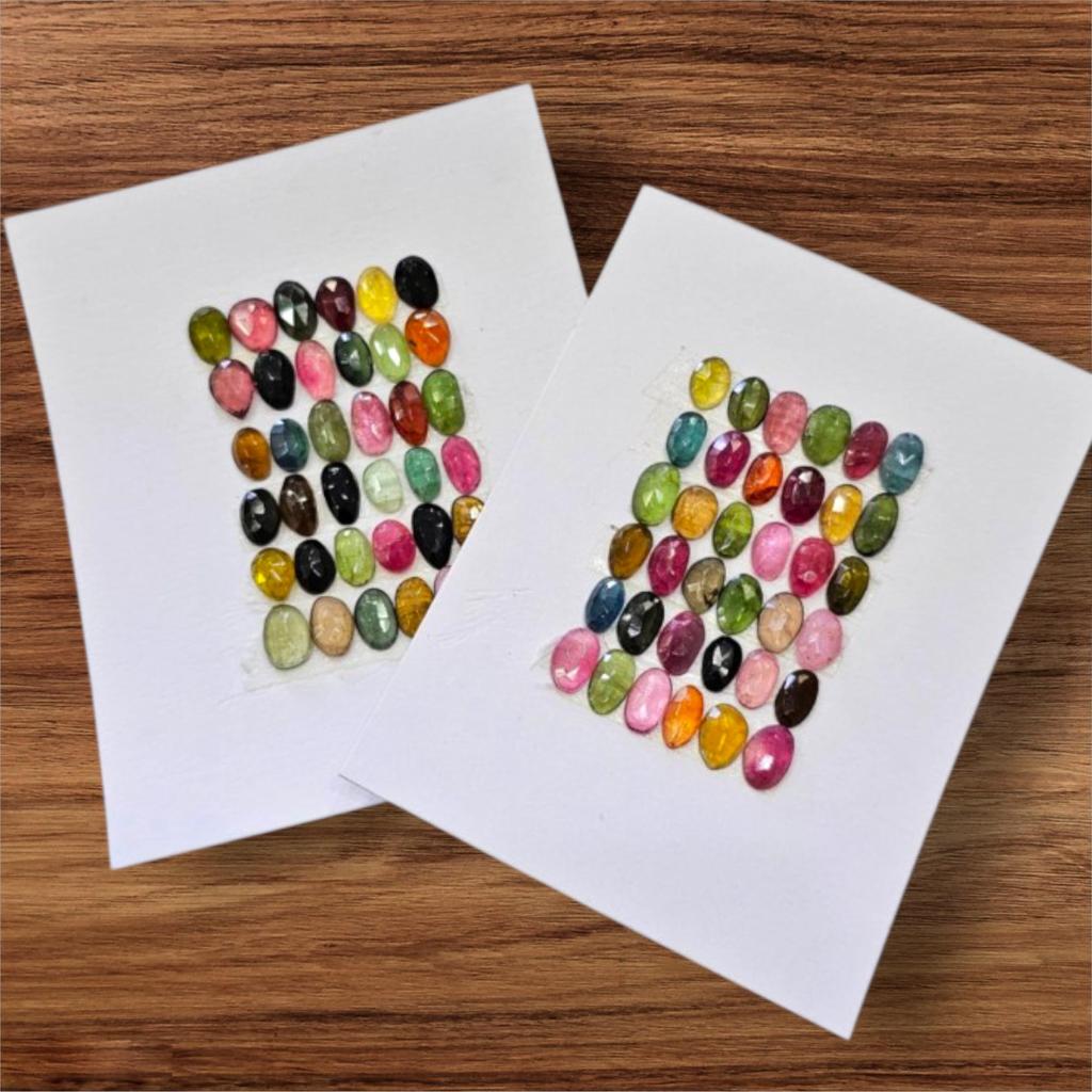 Multi-Tourmaline Rose Cut Gemstone Lot: Faceted Tourmaline Stone For Jewelry Making, ( 6 To 10 Mm )