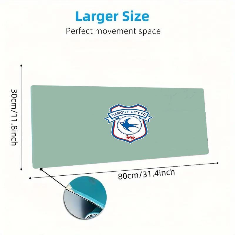 Cardiff City FC Print Cushion Non-slip Laptop Tablet Big Mousepad XXL Mat Mini PC Playmat With Lock Edge