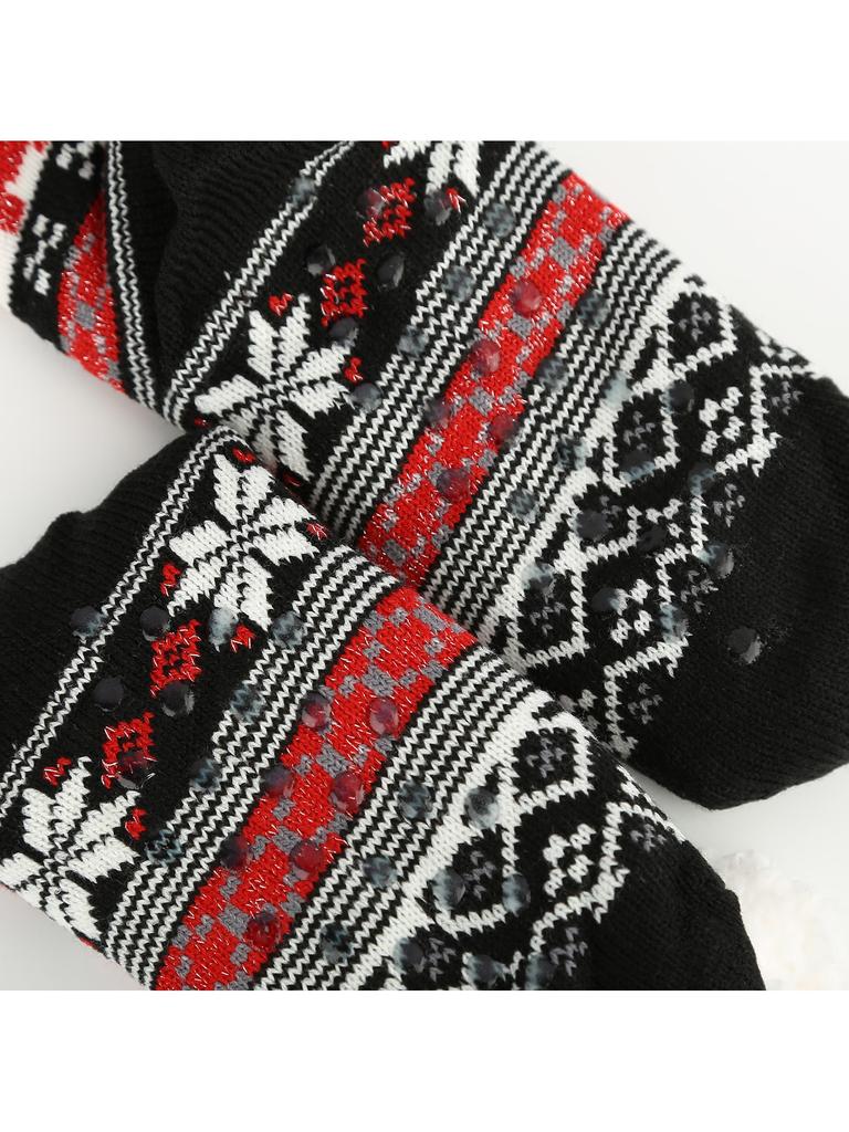 EIN PAAR Wadenlange Freizeitsocken Weihnachtssocken, Damen Herbst- und Winter-Haussocken, Schneesocken, verdickte Plüsch-Haussocken