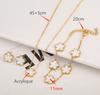 Adjustable Gold Plated 316L Stainless Steel Flower Bracelet Five Leaf Petals Women Luxury Clover Gift