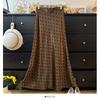 Qooth Retro Trendy Polka Dot Stain Mermaid Skirt Women Slim Mid Length for Spring Summer QT2611
